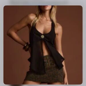 12th Tribe - Lyric Black Chiffon Butterfly Top × 1 Size L